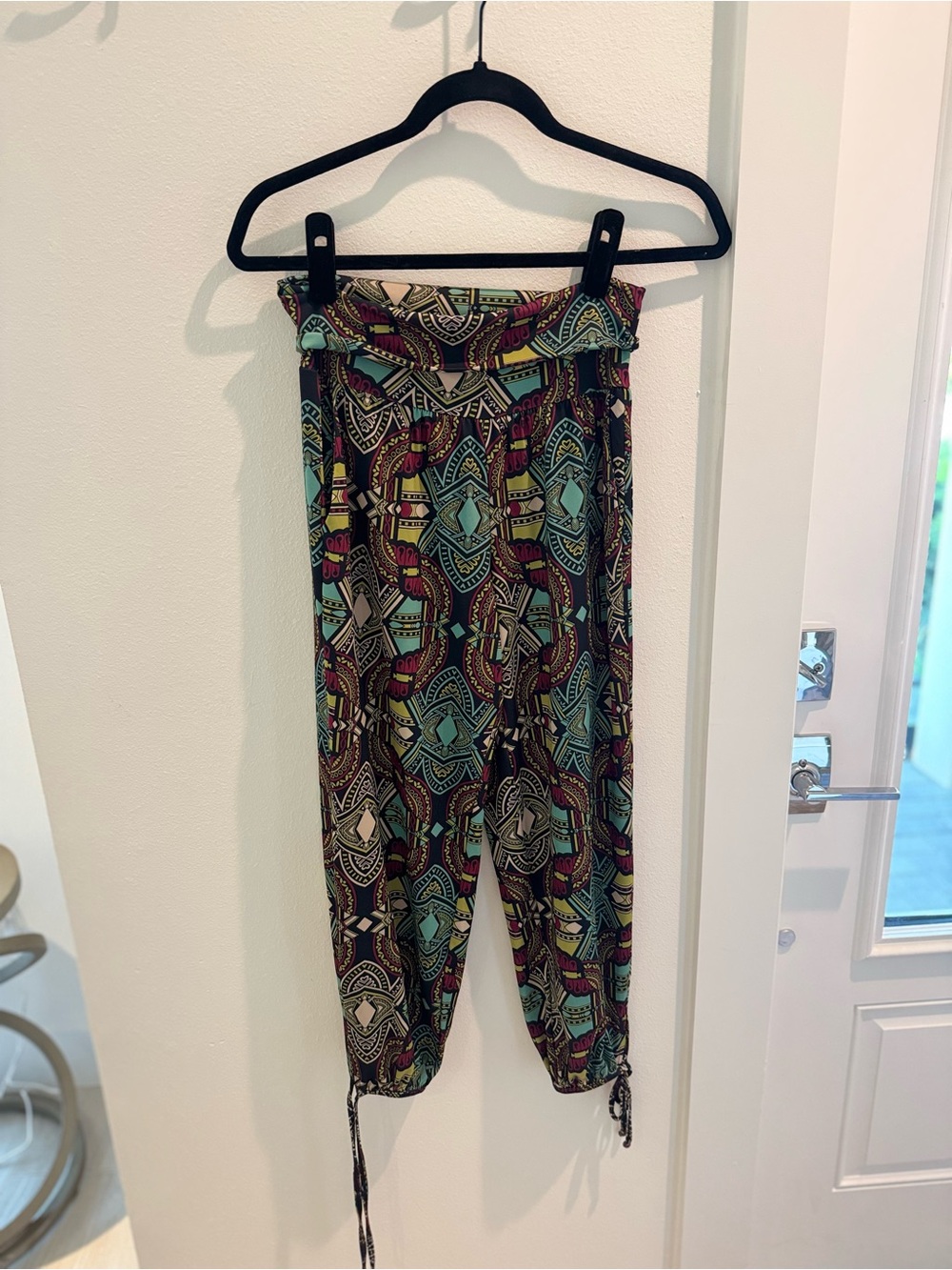 Onzie Boho Print Harem Pants in Teal & Burgundy - Picture 2 of 7